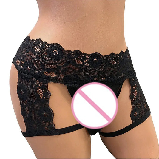 Plus Size Sexy Lingerie Men's Lace Sexy Underwear Hollow G-String Thongs Male Gay Sissy Panties Breathable Sex Briefs Porn