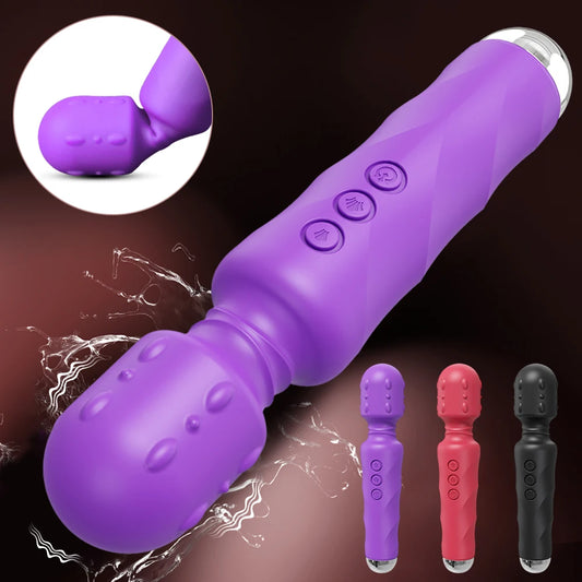 20 Speed Strong Dildo AV Vibrator for Women Vagina Clitoris Stimulator Vibrators Magic Wand Massager Erotica Sex Toys for Adults