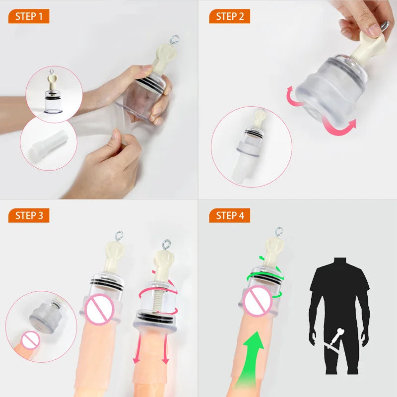 Penis Pump Enlargement Extender Vacuum Cup Leg Belt Hanger Set Adult Sex Toys for Men Dick Enhancer Stretcher Physical Exerciser