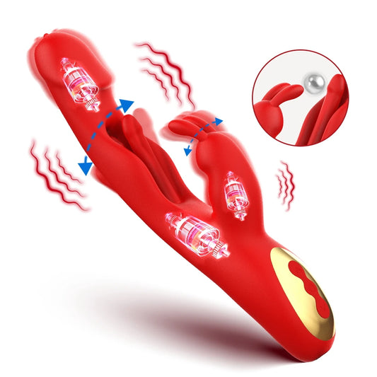 Rabbit Vibrator for Women G Spot Tapping Flapping Clit Stimulator Female Vagina Licking Tongue Massager Dildo Sex Toys for Adult